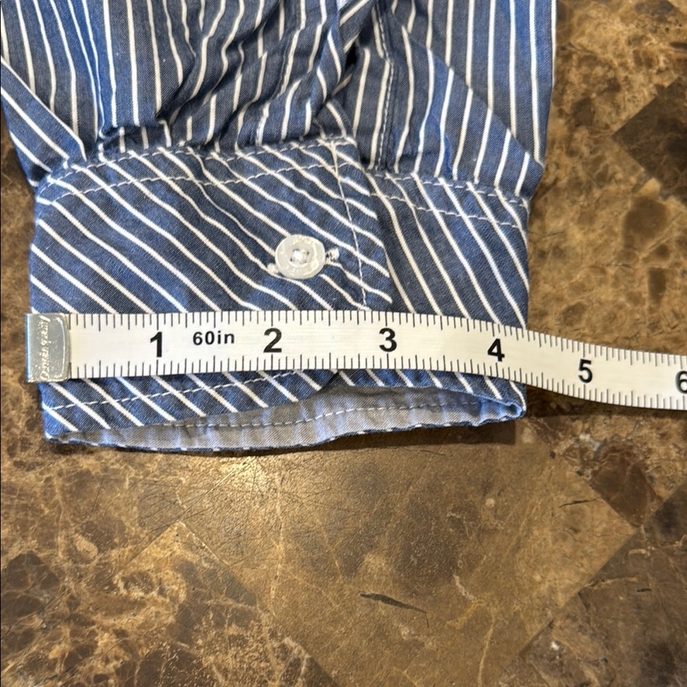 PD&C Men's Blue Striped Shirt Size Extra Large - Picture 5 of 8